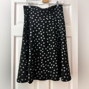 LulaRoe Azure Polka Dot Black and Gray Skirt